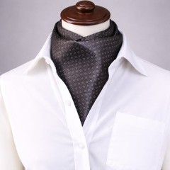   NM szatén ascot nyaksál - Fekete aprómintás Francia, Ascot, Különlegesség